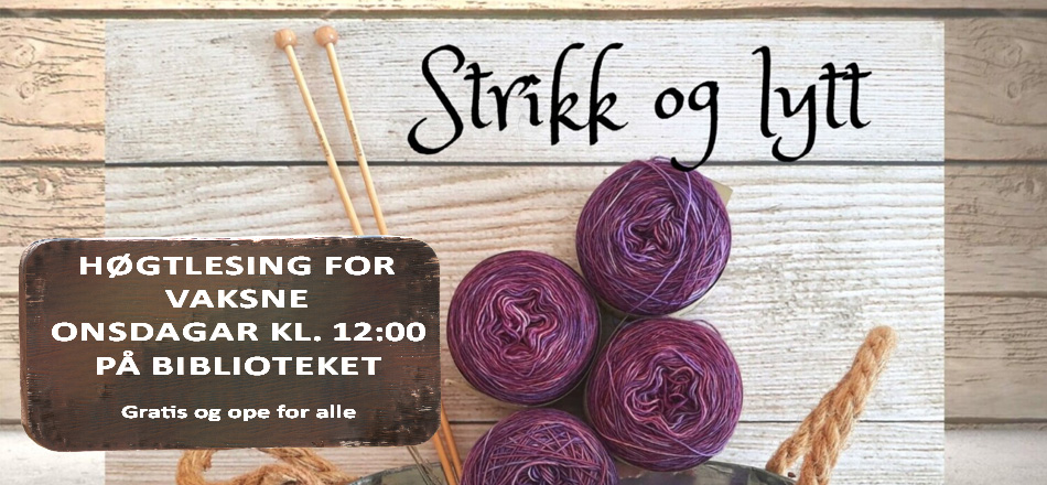 Illustrasjonsbilete. Sinkbøtte fylt med garn og strikkepinnar forma som blomeoppsats.